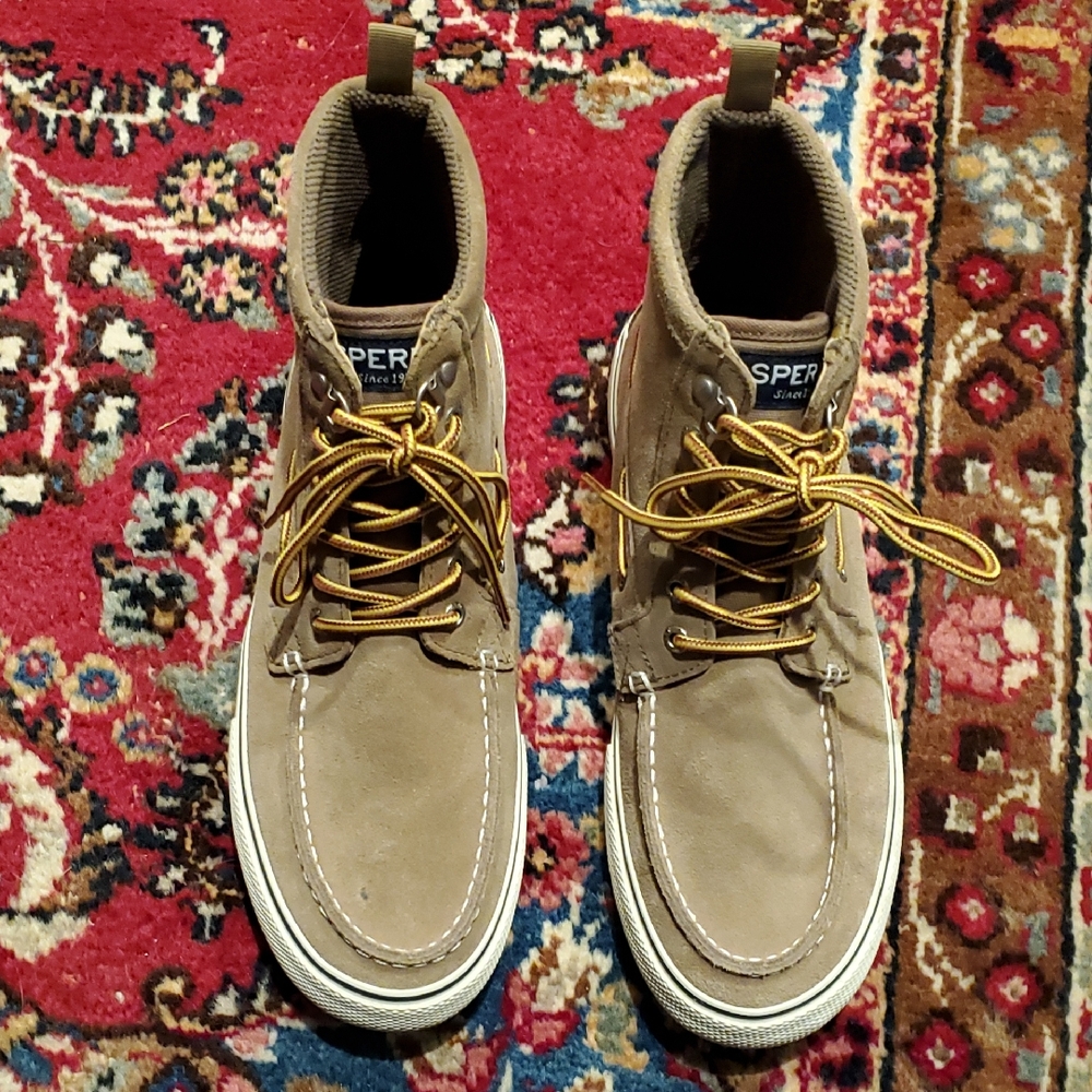 Sperry Top-sider Brown Suede Waterproof High-Top Boots - Size 9.5